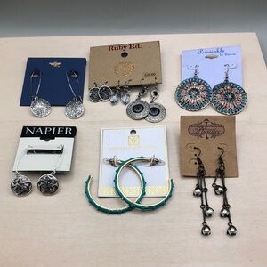 Boho statement style bundle lot name brand earrings hoops dangle drop 6 pairs